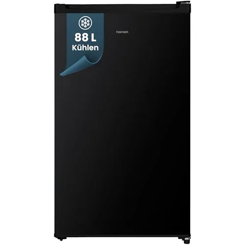 homeX Kühlschrank CS1016-B, 85 cm hoch, 88 Liter, Tischkühlschrank ohne Gefrierfach - Kompakter Tischkühlschrank mit 88 Litern, ideal für kleine Räume. Leiser Betrieb und höhenverstellbare Füße sorgen für Flexibilität im Alltag.