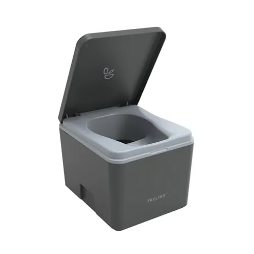 TRELINO Trenntoilette Evo Größe S anthrazit - Campingtoilette für unterwegs, federleicht mit nur 3.9 kg, umweltfreundlich ohne Wasser und Chemie, ideal für Zelt, Van oder Boot.