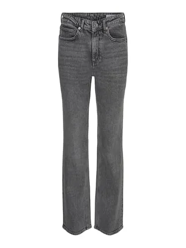 Vero Moda VMTESSA HR STRAIGHT JEANS RA206 GA NOOS - Damen Jeans in Medium Grey Denim, hohe Leibhöhe und gerader Schnitt für stilvolle Freizeitlooks. Pflegeleicht und strapazierfähig, ideal für Alltag und Outdoor-Aktivitäten.