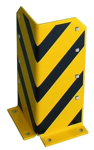 Rammschutz L-Form 400 mm schwarz/gelb - Artikel: 7830493425 - Rammschutz für Rahmenständer, ideal zum Schutz von Wänden und Möbeln, sicher in gelb-schwarz, Lieferung inklusive 4 Schraubankern zur einfachen Bodenbefestigung.