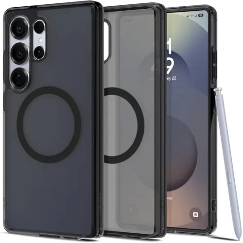 Spigen Ultra Hybrid MagFit Hülle für Samsung Galaxy S25 Ultra - Standard Handyhüllen, kompatibel mit MagSafe-Zubehör für sicheres kabelloses Laden und optimalen Schutz durch Air Cushion Technologie.