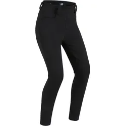 PMJ Spring Damen Motorrad Leggins, schwarz, Größe 29 - Motorradhosen aus 100% TWARON® ballistischem Aramidgewebe für maximalen Schutz und Komfort auf der Straße. Hohe Taille mit Gürtelschlaufen für perfekten Sitz.