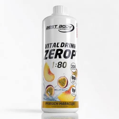 Best Body Nutrition Vital Drink Zerop Getränke Sirup Pfirsich-Maracuja 1Ltr.