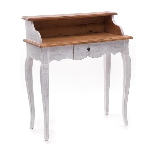 DESIGN DELIGHTS Vintage MASSIVHOLZ SEKRETÄR Napoleon - Rustikaler Schreibtisch im Landherren-Stil aus 100% wiederverwertetem Holz, ideal für Wärme und Natürlichkeit im Arbeitszimmer oder Flur. Jedes Stück ist ein Unikat mit einzigartiger Geschichte.