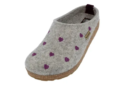 Haflinger Damen Hausschuh Grizzly - EUR 42 - Hausschuhe aus hochwertigem Wollfilz mit Kork-Latex-Fußbett für optimalen Komfort und Wärme, perfekt für entspannte Stunden zu Hause.