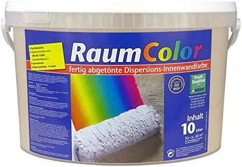Wilckens Raumcolor matt, 10 l - Latte Macchiato - Farben für jeden Raum - Hochdeckende, geruchsarme und überstreichbare Innenfarbe in Latte Macchiato für ein stilvolles Ambiente.