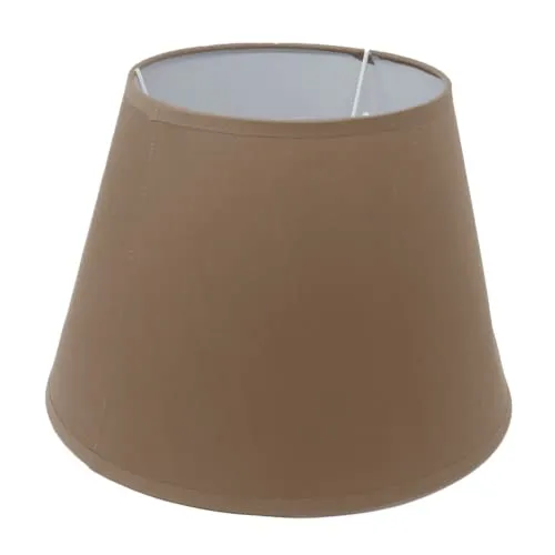 Lampenschirm für Steh- Tischlampen E27/E14 Stoffschirm rund H22.5 cm (hellbraun)