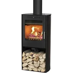 Aduro Kaminofen Aduro 19 | 5 kW mit Holzlagerfach - Kaminofen mit eleganter glatter Front und abgerundeten Seiten, ideal für gemütliche Abende und effiziente Wärme in Ihrem Zuhause.