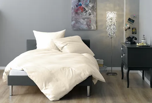 Lorena Hotel Bettwäsche 3301 Venedig Natur 200x220 cm - Bettwäschegarnitur aus 100% Baumwolle, 60° waschbar und trocknergeeignet. Klassisches Design in Naturfarbe, ideal für Schlafzimmer und Kinderzimmer.