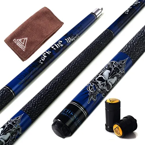 CUESOUL Rockin Series 57" Pool Queue Set, 21 Unzen - Hochwertiges 57 Zoll Billard Queue aus nordamerikanischem Ahorn, ideal für präzise Ballkontrolle. Inklusive Gelenkschutz und Cue-Tuch für den perfekten Spielgenuss.