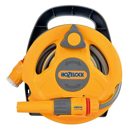 Hozelock Micro Reel mit 10 m leichtem Schlauch mit kleinem Durchmesser - perfekt für kleine Gärten und Terrassen