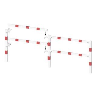 Schake Schutzgeländer Querholm Stahlrohr 60 x 40 mm, feuerverzinkt, 2300 mm - Robustes Schutzgeländer aus Stahlrohr mit 60 x 40 mm, inkl. Befestigungsschrauben. Ideal für sichere Absperrungen und langlebigen Einsatz im Außenbereich.
