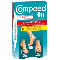 COMPEED Blasenpflaster Mixpack 10 St - für optimalen Schutz - Praktisches Mixpack mit 10 Blasenpflastern, ideal für den Schutz empfindlicher Stellen. Wasserfest und atmungsaktiv, perfekt für den täglichen Einsatz.