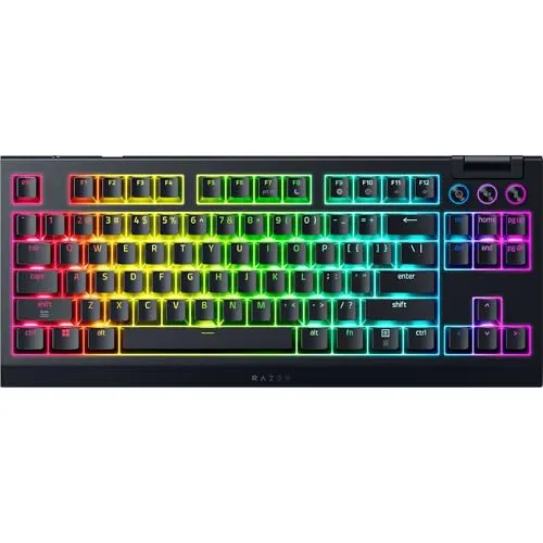 Razer BlackWidow V4 Tenkeyless HyperSpeed (Orange Tactile Switch) - Kabellose Hot-Swap-Gaming-Tastatur - ohne Ziffernblock - Bluetooth & HyperSpeed 1000Hz - Snap Tap - QWERTY US-Layout | Schwarz