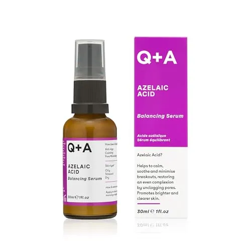 Q+A Azelaic Acid Balancing Serum 30ml - Hochwirksames Serum mit Zink-PCA zur Minimierung von Poren. Ideal für eine frische und glatte Haut. 98% natürliche Formel, vegan und ohne Alkohol. Perfekt für die tägliche Pflege.