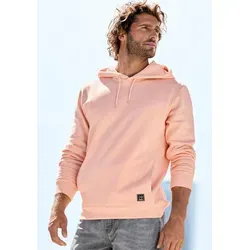 Hoodie JOHN DEVIN, Herren, Gr. S, rot (apricot) - Stylisher Hoodie für Herren mit weicher, angerauter Baumwollmischung. Praktische Eingrifftasche und Kapuze mit Kordelzug, perfekt für lässige Outfits.