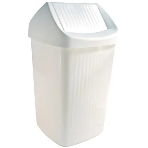TEKO Kunststoff Sammelbehälter mit Swing, weiß, 50 Liter - Papierkorb mit praktischem Swing-Deckel, ideal für Büros und Haushalte, sorgt für saubere Entsorgung und Platzersparnis bei kompakten 36 x 36 x 65 cm.
