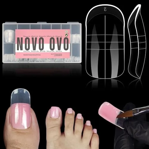 NOVO OVO Doppel-Nagelformen für Zehennägel – 300 Stück, 15 Größen - Die weltweit erste Doppelform für Zehennagelverlängerungen aus Polygel. Flexibel und wiederverwendbar, ideal für präzise Nagelgestaltung und perfekte Pediküre zu Hause.