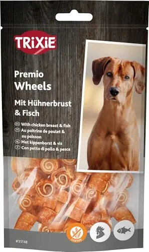 TRIXIE Hundeleckerli PREMIO Hunde-Chicken Wheels 75g - Premium Leckerlis für Hunde glutenfrei - ohne Getreide & Zucker, schmackhafte Belohnung für Training & Zuhause - 31748