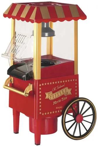 SOGO RETRO Popcornmaschine - Weitere Küchenkleingeräte, Popcornmaschine im Retro-Style für leckeres Popcorn in weniger als 3 Minuten – ganz ohne Öl!