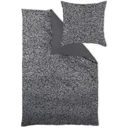 Curt Bauer Bettwäsche Skagen - 155x220 cm + 80x80 cm in schattengrau - Moderne Mako-Brokat Damast Bettwäsche Skagen mit stilvollem Blattdesign. Hochwertiges Material aus 100% Baumwolle, bügelleicht und waschbar bei 60°C. Ideal für entspannende Nächte.