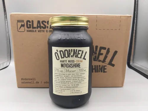 O'Donnell Moonshine Harte Nuss Cream 17% - Likör mit intensivem Haselnussgeschmack, ideal für besondere Anlässe oder als Dessertbegleitung in einer 0,7 Liter Flasche.