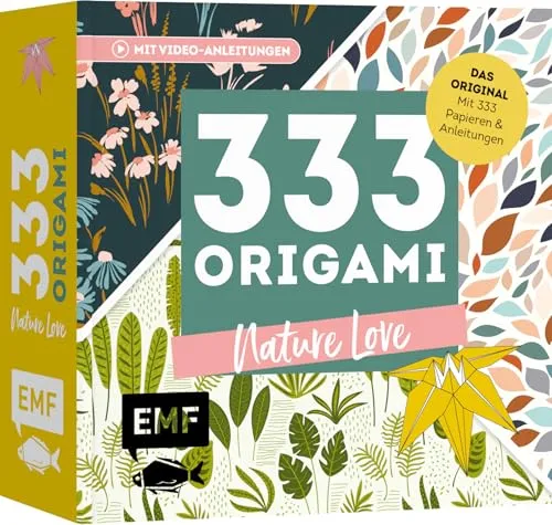 Origami Nature Love: Mit Anleitungen und 333 feinen Papieren – Hochwertiges Origami-Papier mit wunderschönen Motiven aus der Tier- und Pflanzenwelt 333