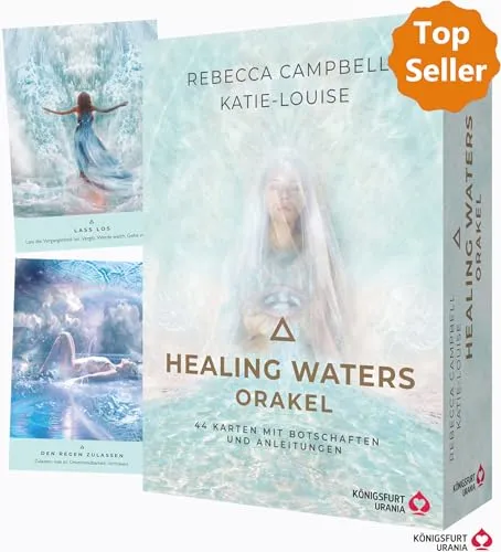 Healing Waters Orakel - 44 Karten mit Botschaften und Anleitungen - Kartenlegen - Entdecken Sie 44 inspirierende Orakelkarten mit einem 176-seitigen Booklet für tiefgehende Einsichten und spirituelle Anleitung.
