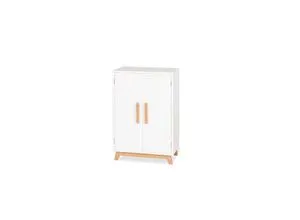 PINOLINO Puppenschrank Marit - Skandinavisches Design aus Holz - Möbel für Minipuppen: Hochwertiger Puppenschrank 'Marit' mit 1 Einlegeboden, 1 Kleiderstange und 3 Kleiderbügeln, ideal zur Aufbewahrung von Puppenbekleidung und Zubehör.