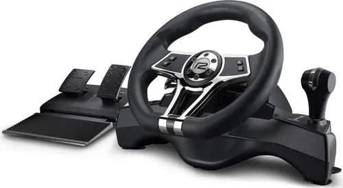 ready2gaming Hurricane Wheel Pro - Multifunktionales Lenkrad für PS4, PS3, PC und Switch - Gaming Zubehör: Intuitive Steuerung mit 15 Tasten und Herstellergarantie, ideal für ein immersives Spielerlebnis.