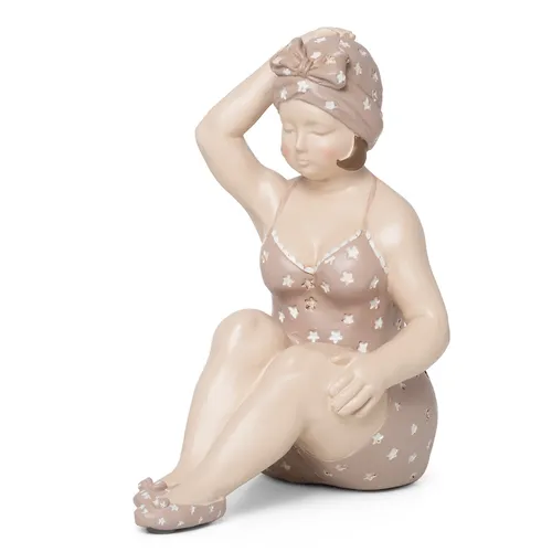 Mollige Badenixe Skulptur - Retro Art Deco Frau im Bikini - Figuren & Statuen, detailreiche handbemalte Dekofigur, ideal für Retro-Liebhaber und als stilvolle Wohnaccessoire.