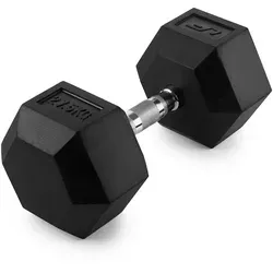 Gummierte HEX-Gusseisenhantel 27,5 kg - UpForm - Die gummierte HEX-Gusseisenhantel von UpForm bietet eine rutschfeste Oberfläche für sicheres Training. Ideal für Krafttraining und vielseitige Übungen.