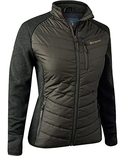 Deerhunter Lady Caroline wattierte Jacke Damen (Timber) Größe 42 - Stylische und praktische Damenjacke mit warmer Wattierung. Wasserabweisend und winddicht, ideal für Outdoor-Aktivitäten. Bequeme Passform dank gestrickter Ärmel und elastischen Abschlüssen.