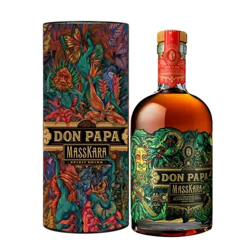 Don Papa Masskara Rum - 700 ML - Premium-Rum aus den Philippinen, inspiriert vom Masskara Festival. Weich und fruchtig mit Noten von Honig und Zitrusfrüchten. Ideal für besondere Anlässe oder zum Genießen pur.