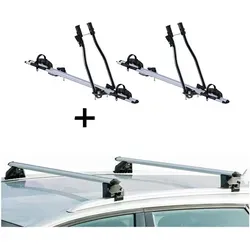 Fahrradträger Set SAGITTAR + Relingträger CRV120A für Opel Antara 06-15 - Fahrradheckträger Set für Opel Antara 06-15, ideal für den sicheren Transport von 2 Fahrrädern mit einfacher Montage und maximalem Komfort für lange Fahrten.
