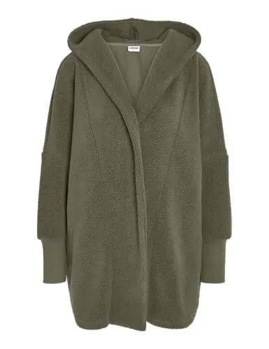 NOISY MAY Nmcozy L/S Long Shacket W Hood JRS - Strickjacke für Damen, lässiger Schnitt mit Kapuze, ideal für einen komfortablen Alltagslook
