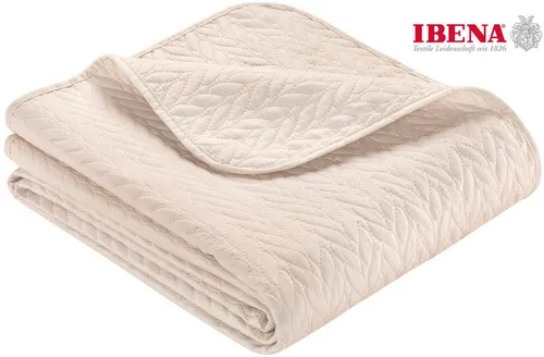 Ibena Nancy Tagesdecke 140x210 cm - Beige Zopfmuster - Bettdecken: Stilvolle Tagesdecke aus 100% Polyester mit modernem Zopfmuster, maschinenwaschbar und OEKO-TEX zertifiziert für gesundheitliche Unbedenklichkeit.