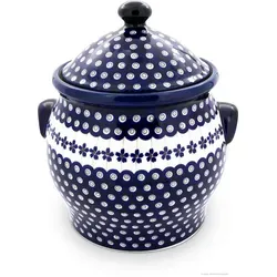 Bunzlauer Keramik Kartoffelkiste Bunzlauer Keramik 5L Kartoffeltopf mit Belüftung & Deckel, Dekor 166a blau