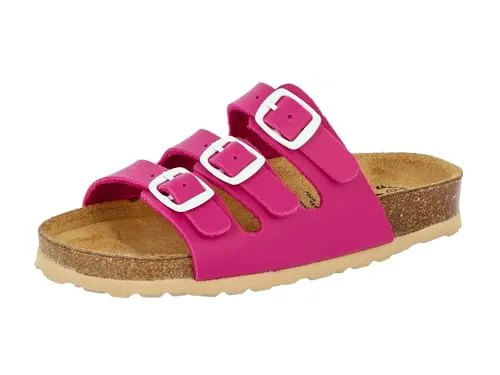 Lico Mädchen Bioline Kids Pantoletten, Pink, 33 EU - Sandalen für Mädchen mit verstellbaren Schnallen und dämpfungsaktiver EVA-Laufsohle für optimalen Komfort und Unterstützung.