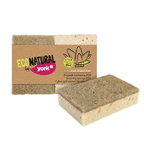 York Spülschwamm, Reinigungsschwämme, kratzfreie Putzschwamm Zelluloseschwamm, Topfreiniger Geschirrschwamm, Scheuerschwamm, Küchenschwamm, Naturschwamm, Biologisch Abbaubar, Eco, Natural