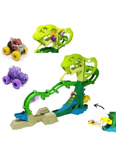 Monster Jam Mini Jams Cobras Crazy Escape 6072595 - Spielzeugfigur mit motorisiertem Looping-Track für endlosen Spaß. Inkl. 2 exklusive Mini Jam Trucks und Platz für bis zu 6 Fahrzeuge!