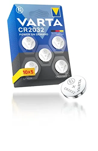 VARTA Batterien Knopfzellen CR2032, 50 Stück, Power on Demand, Lithium, 3V, kindersichere Verpackung, für Smart Home Geräte, Autoschlüssel und weitere Anwendungen [Exklusiv bei Amazon]