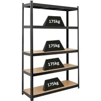 PROREGAL® Schwerlastregal Ragnar, 180x90x40cm - Schwarz - Schwerlastregal mit stabiler Bauweise und 180 cm Höhe, ideal für die optimale Nutzung von Stauraum in Werkstätten und Garagen.