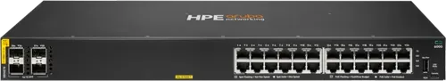 HPE Aruba Networking CX 6000 Switch 24 Ports - 24-Port Switch mit vielseitigen Anschlussmöglichkeiten, ideal für effiziente Netzwerkintegration und hohe Performance in modernen Büroumgebungen.