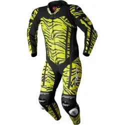 RST Pro Series Evo Airbag Ltd. Tiger 1-Teiler Motorrad Lederkombi, schwarz-gelb, Größe XL - Hochwertige Motorrad Lederkombi mit Knieschleifern und perforiertem Leder für optimale Belüftung. Ideal für den sportlichen Einsatz und hohen Komfort.