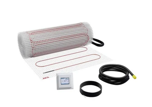 AEG elektrische Fußbodenheizung Komplettset 4 m² - Fußbodenheizung mit 160 W/m², ideal für Fliesen und Teppich, energiesparend mit sofortiger Wärmeabgabe und einfacher Installation dank selbstklebender Heizmatten.