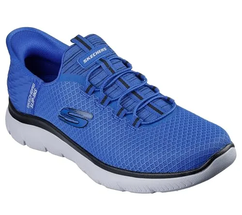 Skechers Slip-ins Summits High Range Herren Sneaker Blau - Sneaker mit Hands Free Slip-ins™ Design für müheloses Anziehen, ausgestattet mit superweichem Air-Cooled Memory Foam für ultimativen Komfort und aus 100% veganen Materialien.