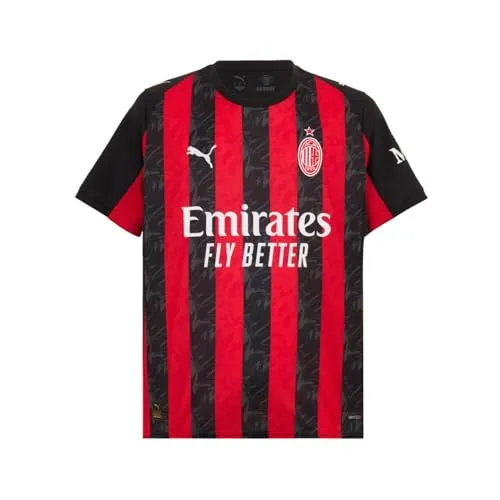 A.C. Milan Unisex Maglia Gara Home Saison 2025/2026 Fußball-Trikot - Sportfan T-Shirt aus 100% recyceltem Polyester mit dryCELL-Technologie für trockenen Komfort, das perfekte Geschenk für jeden A.C. Milan Fan!