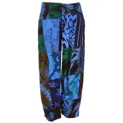 Guru-Shop Relaxhose Unikat upcycling Patchwork Hose Bali, Unisex.. Ethno Style, alternative Bekleidung blau L