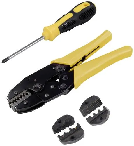 Maxtrack SW 17 L Crimp-Set - Zangen für Aderendhülsen, Steckverbinder und Kabelverbindungen, mit einstellbarem Anpreßdruck und auswechselbaren Crimpeinsätzen im praktischen Etui.